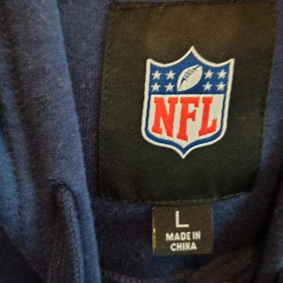 Dallas Cowboys Men Large Blue Gray Band Zip Front Hoodie Jacket NFL GameDay Star - Picture 4 of 8